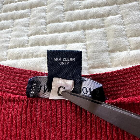 Vintage Ann Taylor Sleeveless Red Ribbed Knit Tank Top Size XL - Picture 3 of 5